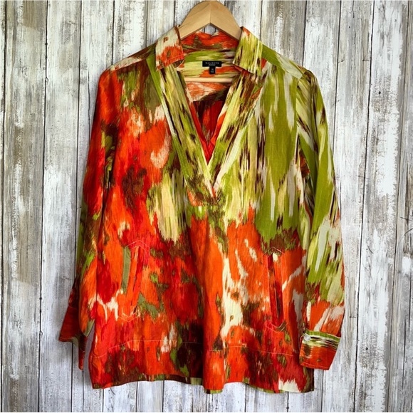 Talbots Sill Blend Colorful Artsy Blouse - Picture 1 of 4